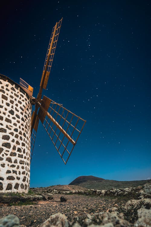 Stars on Sky over Windmill