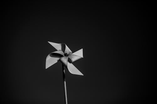 Grayscale Photo of a Pinwheel 