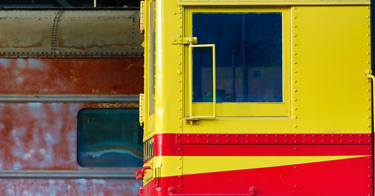 Yellow and Red Train in Close Up Shot · Free Stock Photo