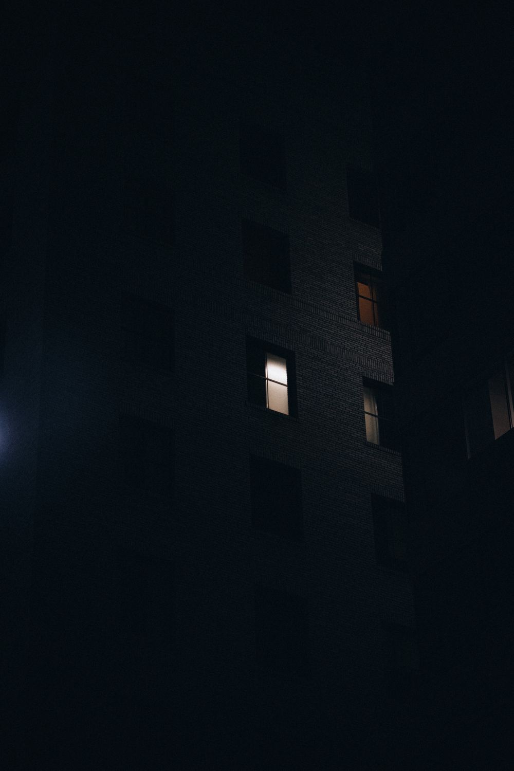 A Building At Night Free Stock Photo a-building-at-night-free-stock-photo