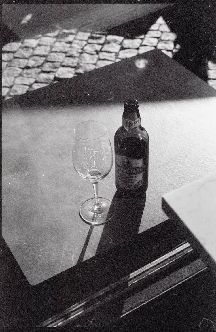 Bottle Of Beer And Glass