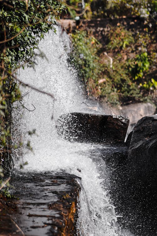 Close up of Flowing Water in Waterfall