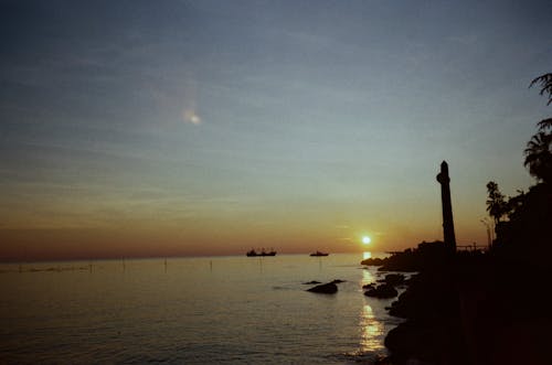 Scenic View of the Sunrise in the Sea