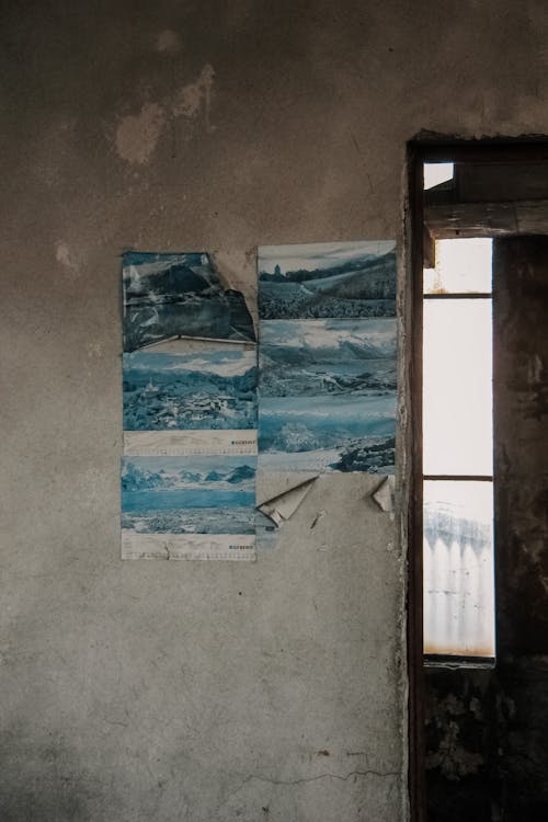 Posters on Wall in Abandoned House