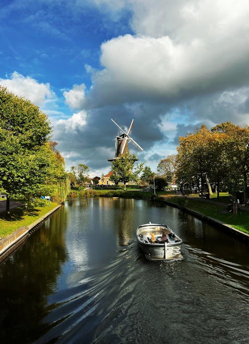 Boat in a River in Amsterdam