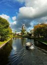 Boat in a River in Amsterdam
