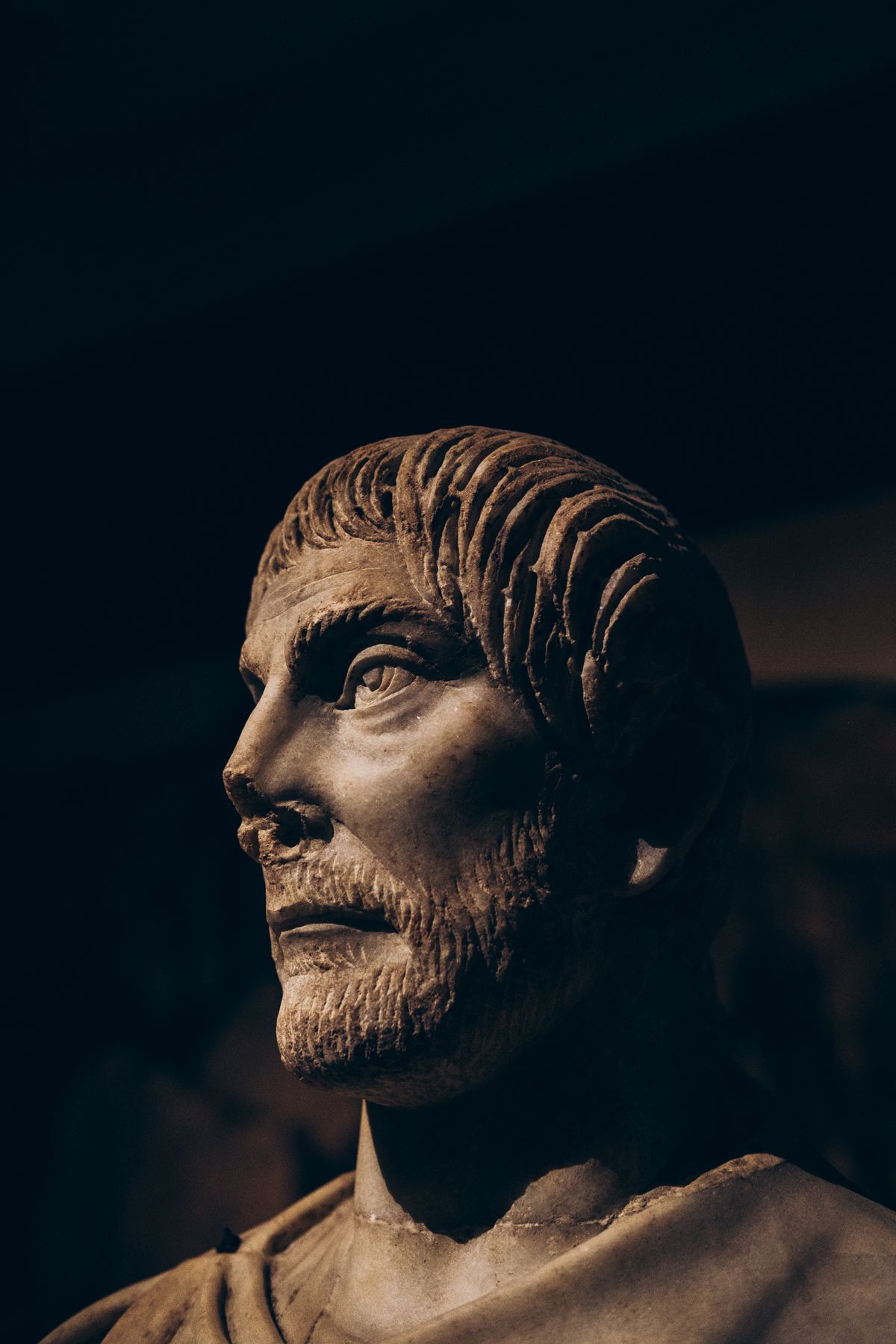 Marble bust of Mithras in the sculpture gallery