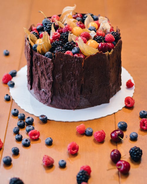 A Delicious Cake Filled with Fruits and Berries