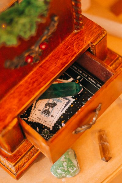 Tarot card in drawer
