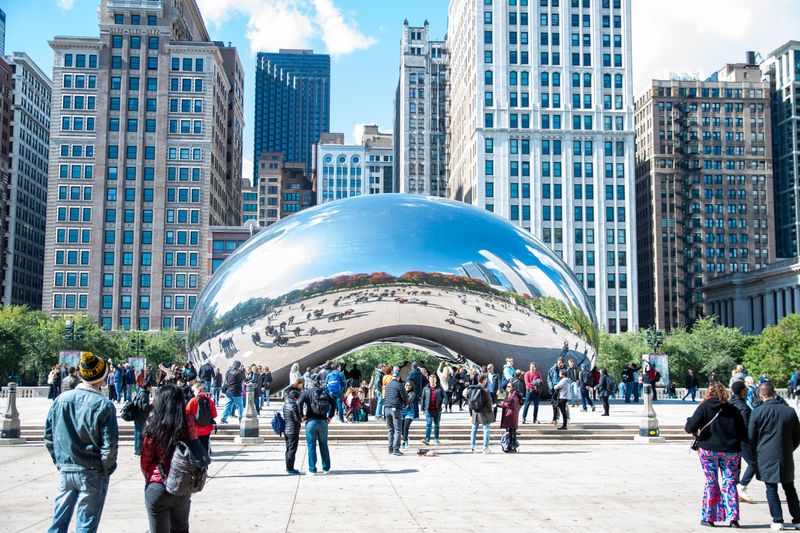 Cloud Gate sculpture in Chicago's Millennium Park