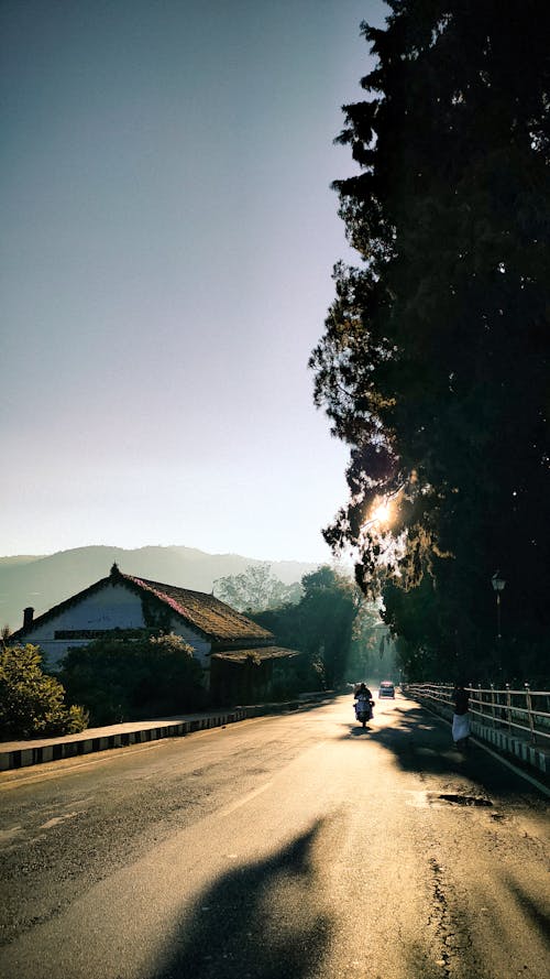 Sunlit Road in Village