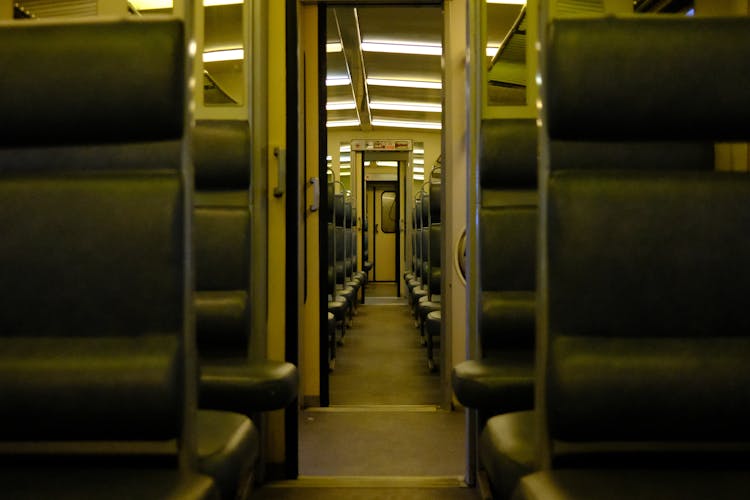 Empty Seats Inside A Train 