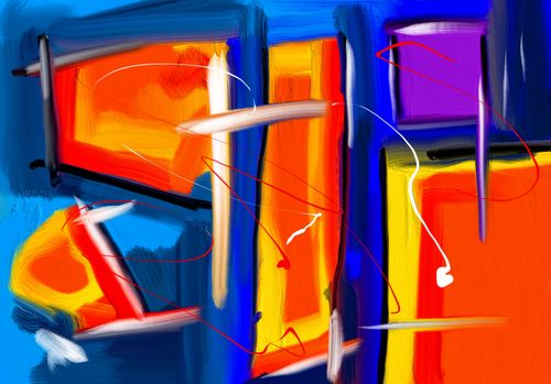 Free A vibrant abstract artwork featuring bold colors and dynamic lines, showcasing modern art style. Stock Photo