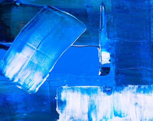 Free Photo of Blue Abstract Painting Stock Photo