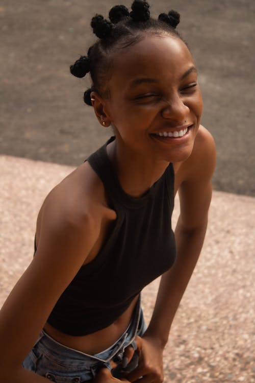 Close Up Photo of a Happy Woman