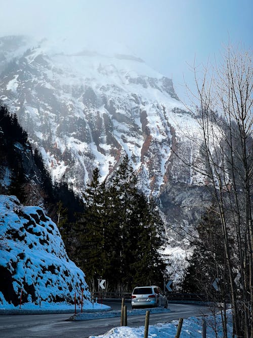 Road in Mountains in Winter