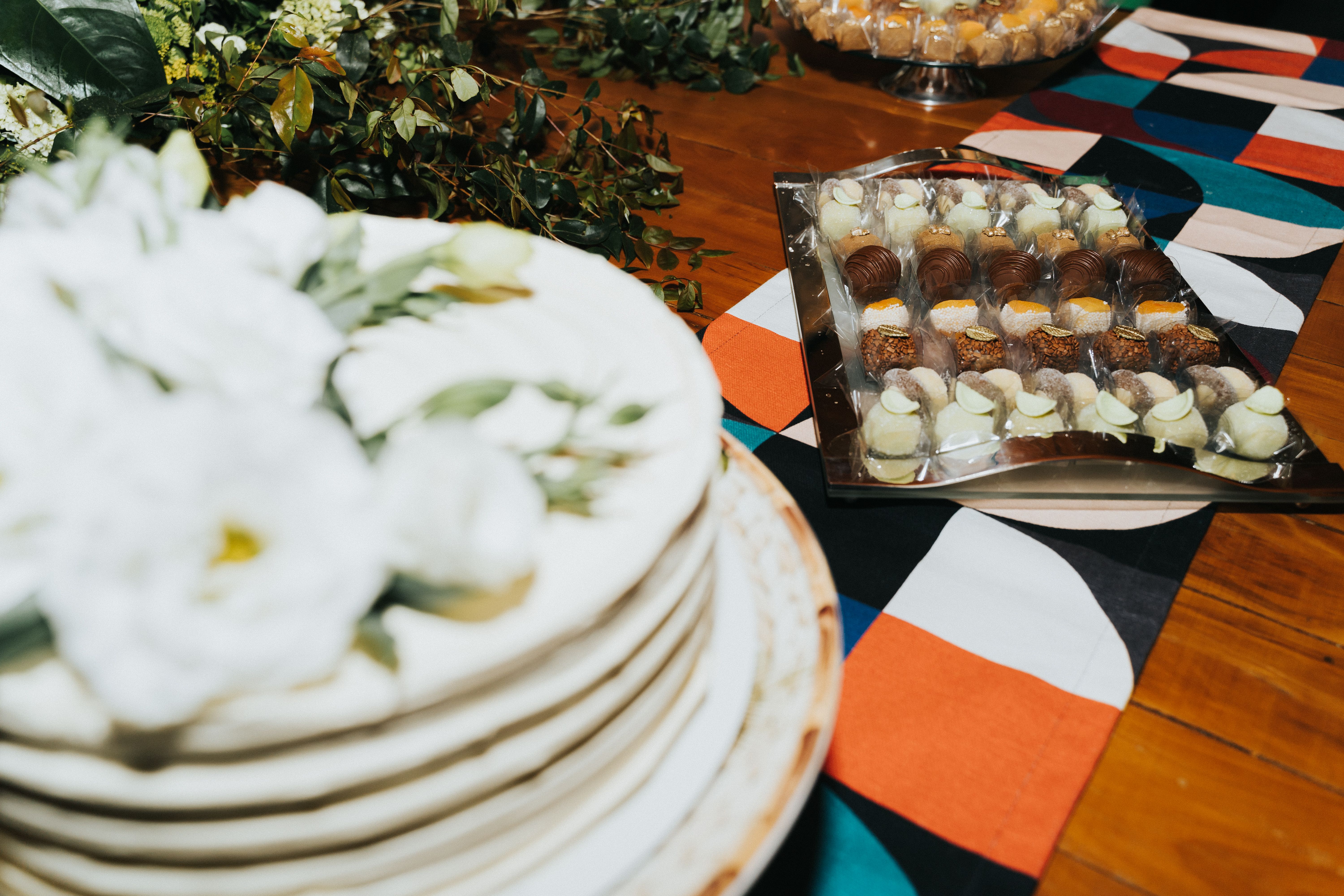 A beautifully arranged dessert table showcasing an assortment of sweets, perfect for celebrations.