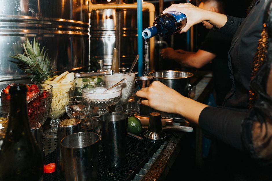 Freshly made Caipirinha cocktail with lime and cachaça in Brazil