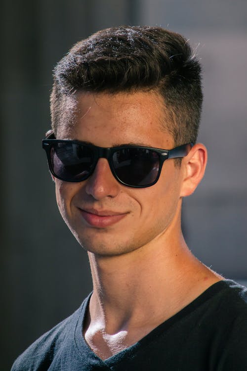 Portrait of Man in Black Shirt Wearing Black Sunglasses