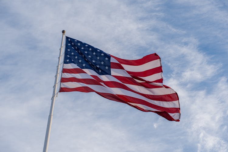 American Flag On A Pole