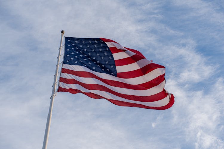 American Flag On A Pole 