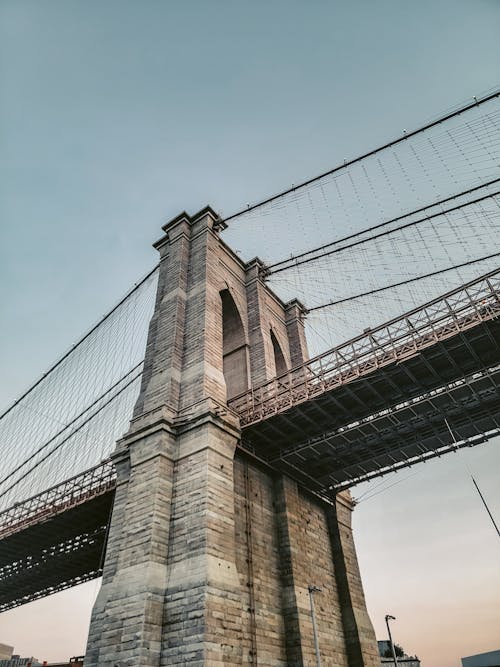 Low Angle Shot of Brooklyn Bridge