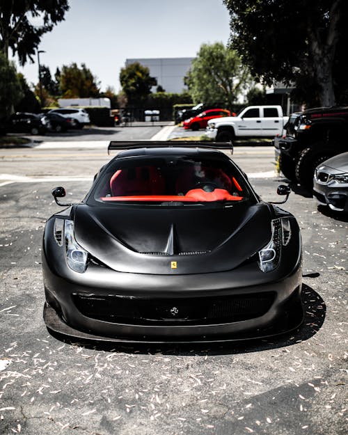 Black Ferrari Parked on the Street