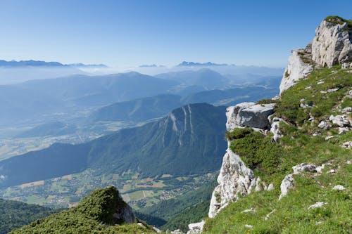 Scenic Foggy Landscape of the Mountains 