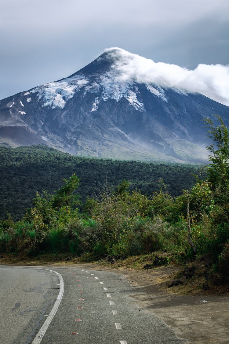 Scenic Landscape With A View Of A Volcano 