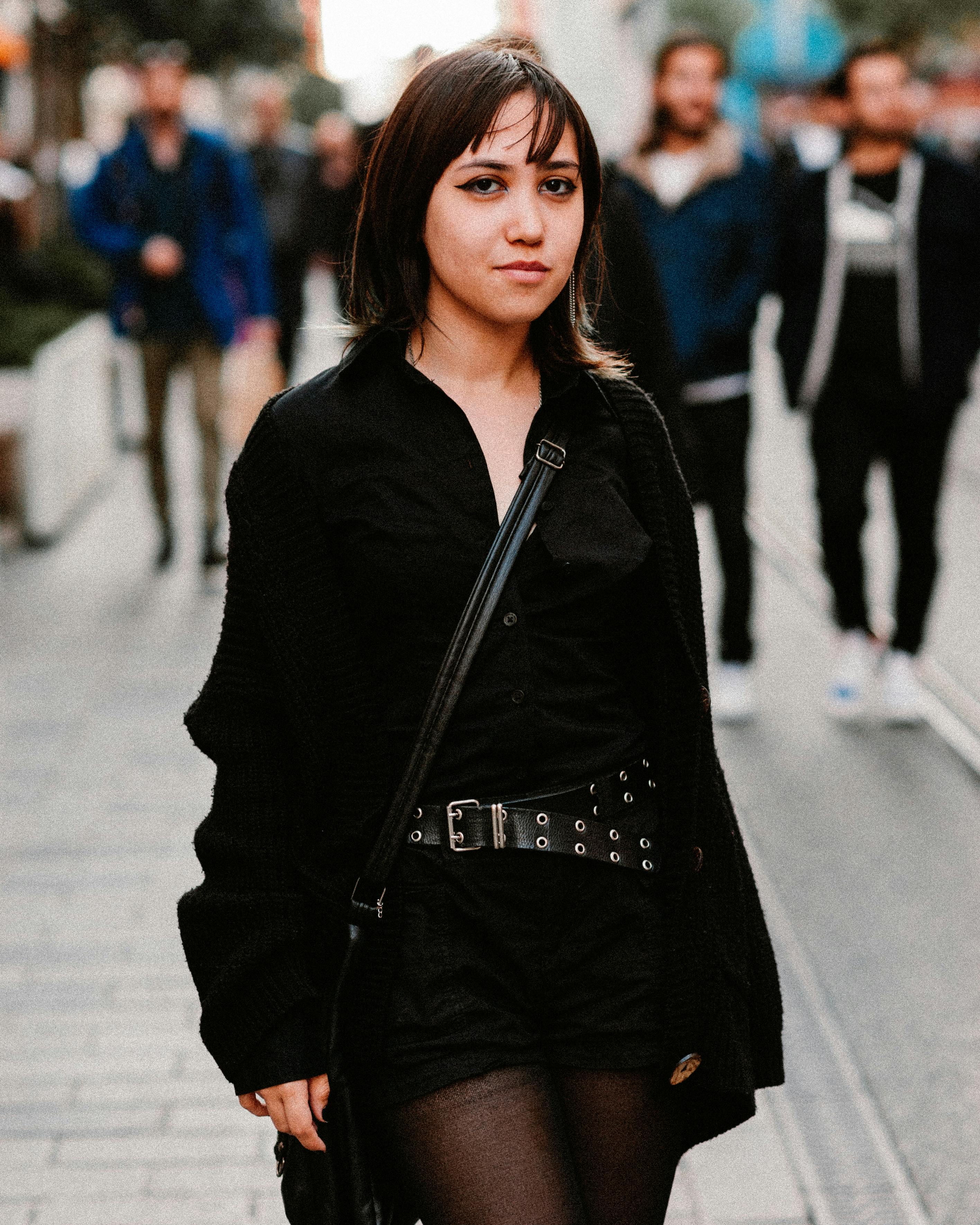 portrait of woman in black clothes