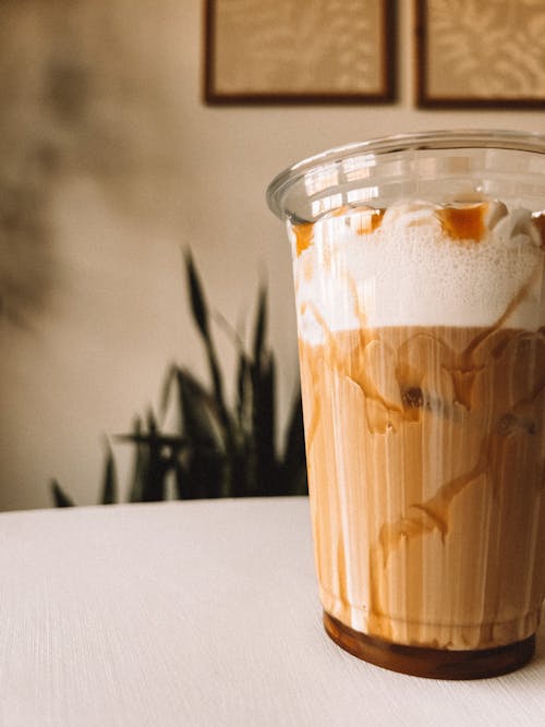 Free Coffee in a Plastic Cup Stock Photo