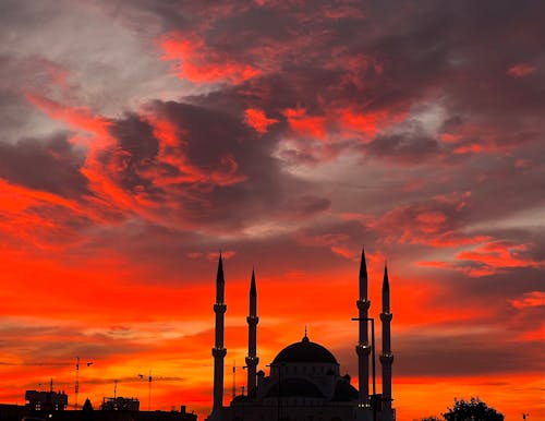 camii, gündoğumu, sabah içeren Ücretsiz stok fotoğraf