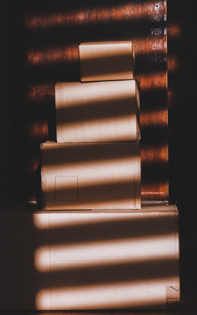 Stacked Cardboard Boxes 