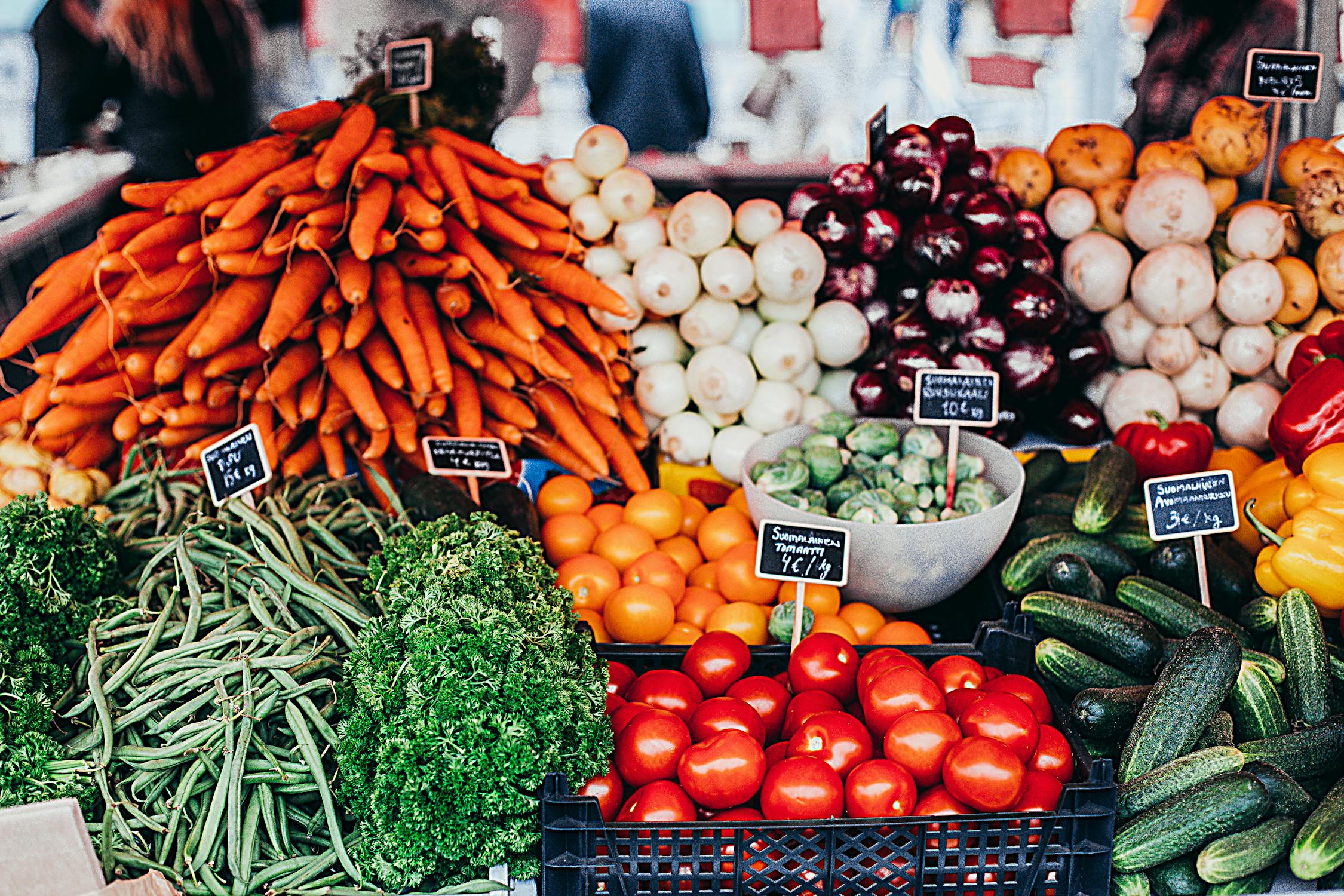 Variety Of Vegetables On Display