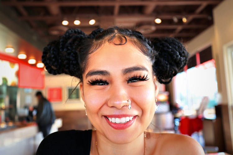 Close-Up Portrait Of A Happy Woman