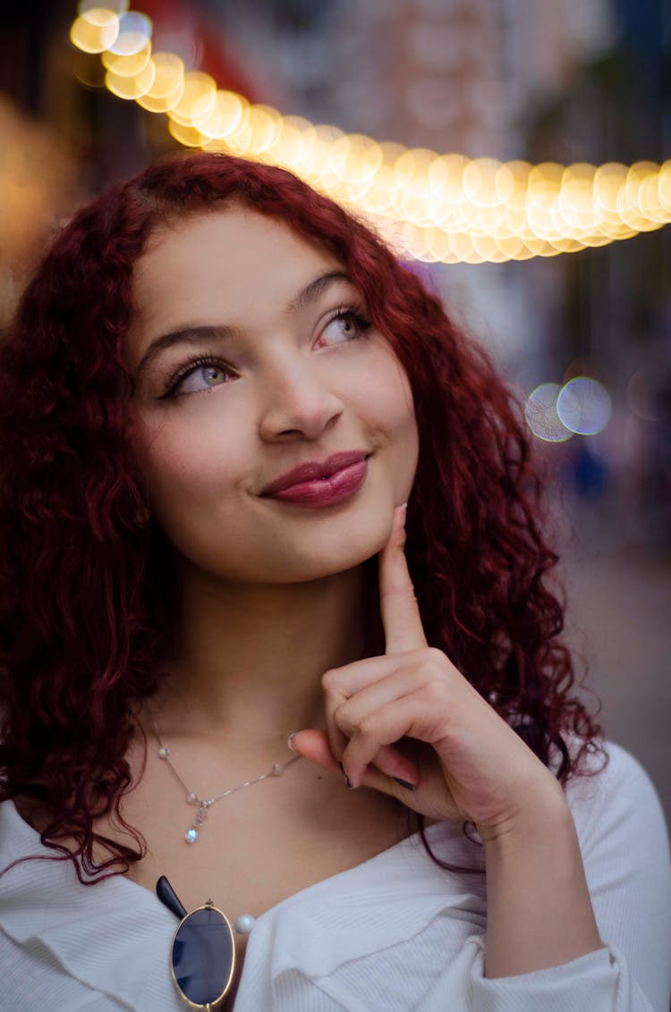 Beautiful Young Girl Smiling In White Shirt