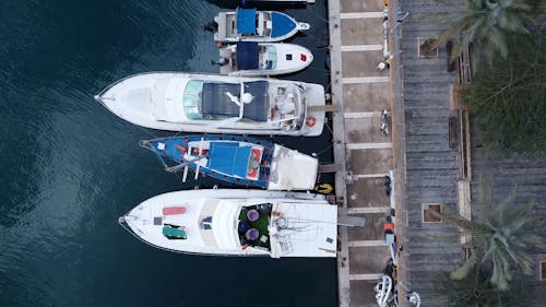Aerial Photography of Motorboats