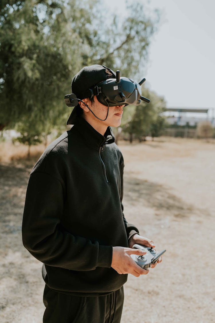 Man Playing With VR