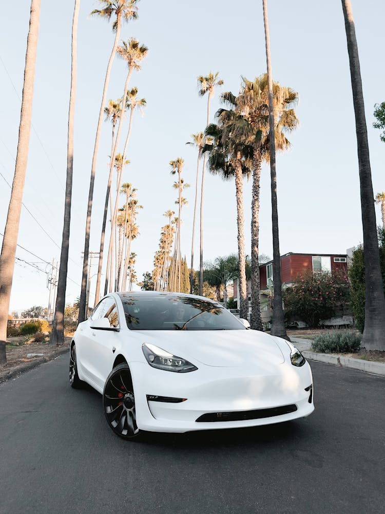 A White Tesla Model Y