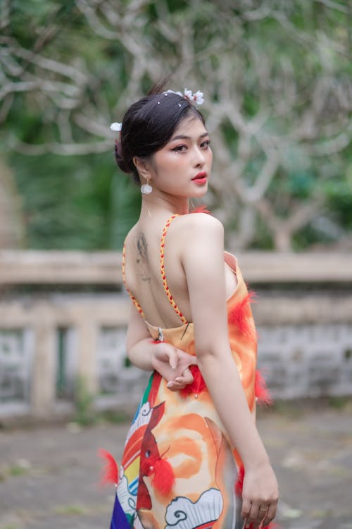 Photo of Woman wearing Orange Dress