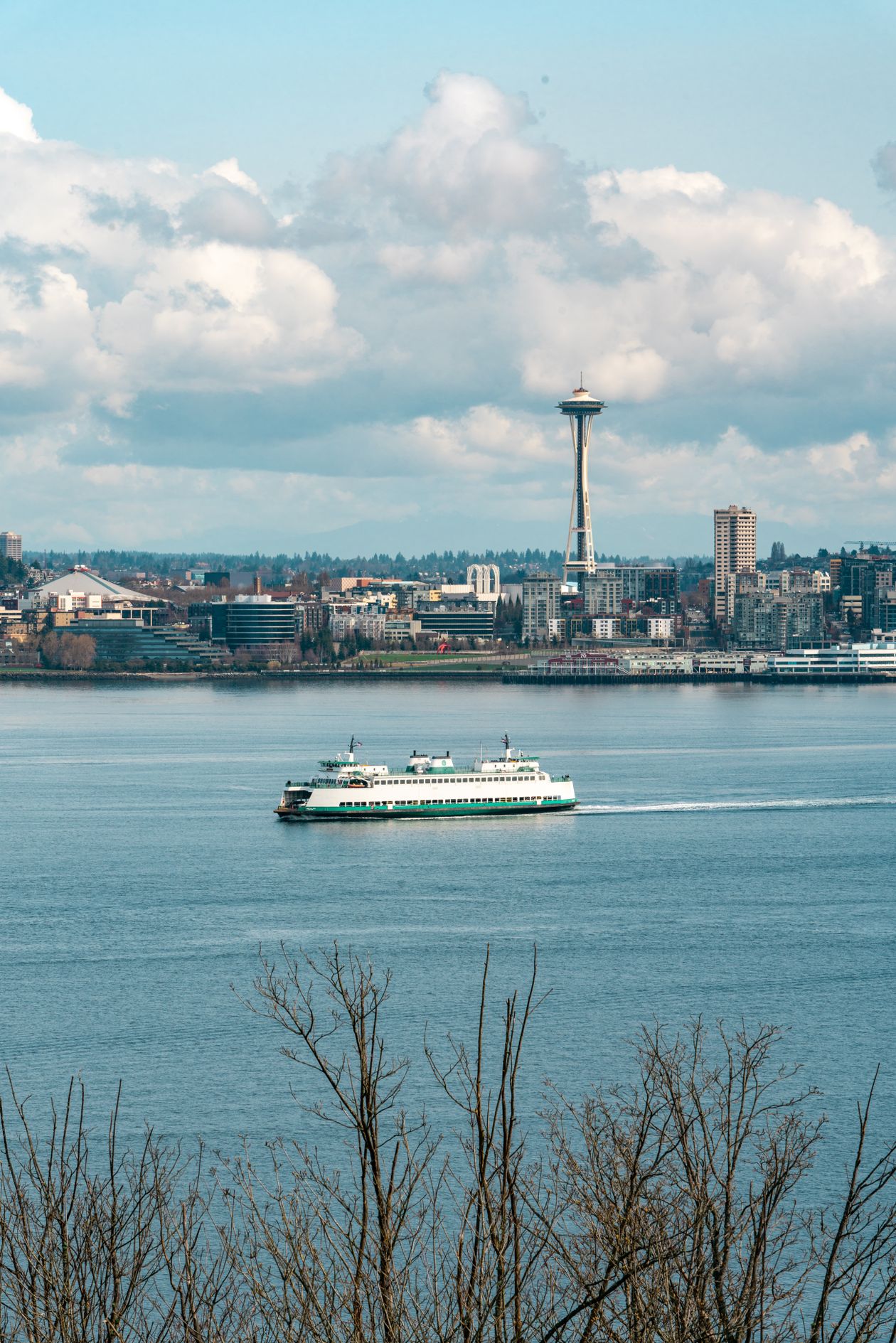 Ferry on Elliott Bay with the city behind