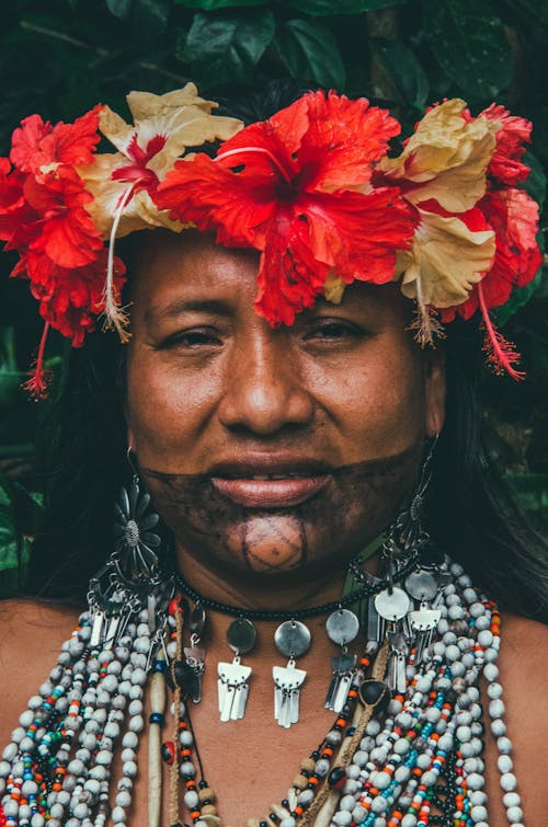 Portrait Photo of a Woman in Tribal Wear