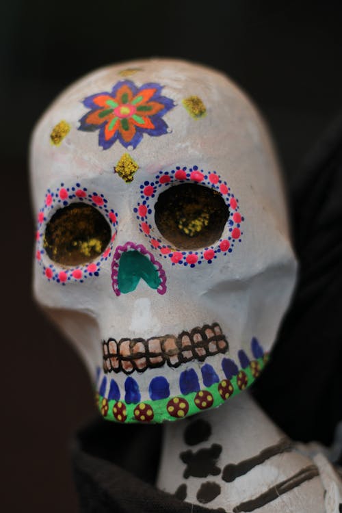 Free Close-up of a Skeleton Decoration for the Day of the Dead in Mexico  Stock Photo