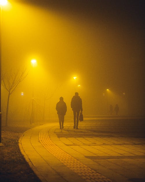 คลังภาพถ่ายฟรี ของ กลางคืน, การเดิน, ซิลูเอตต์