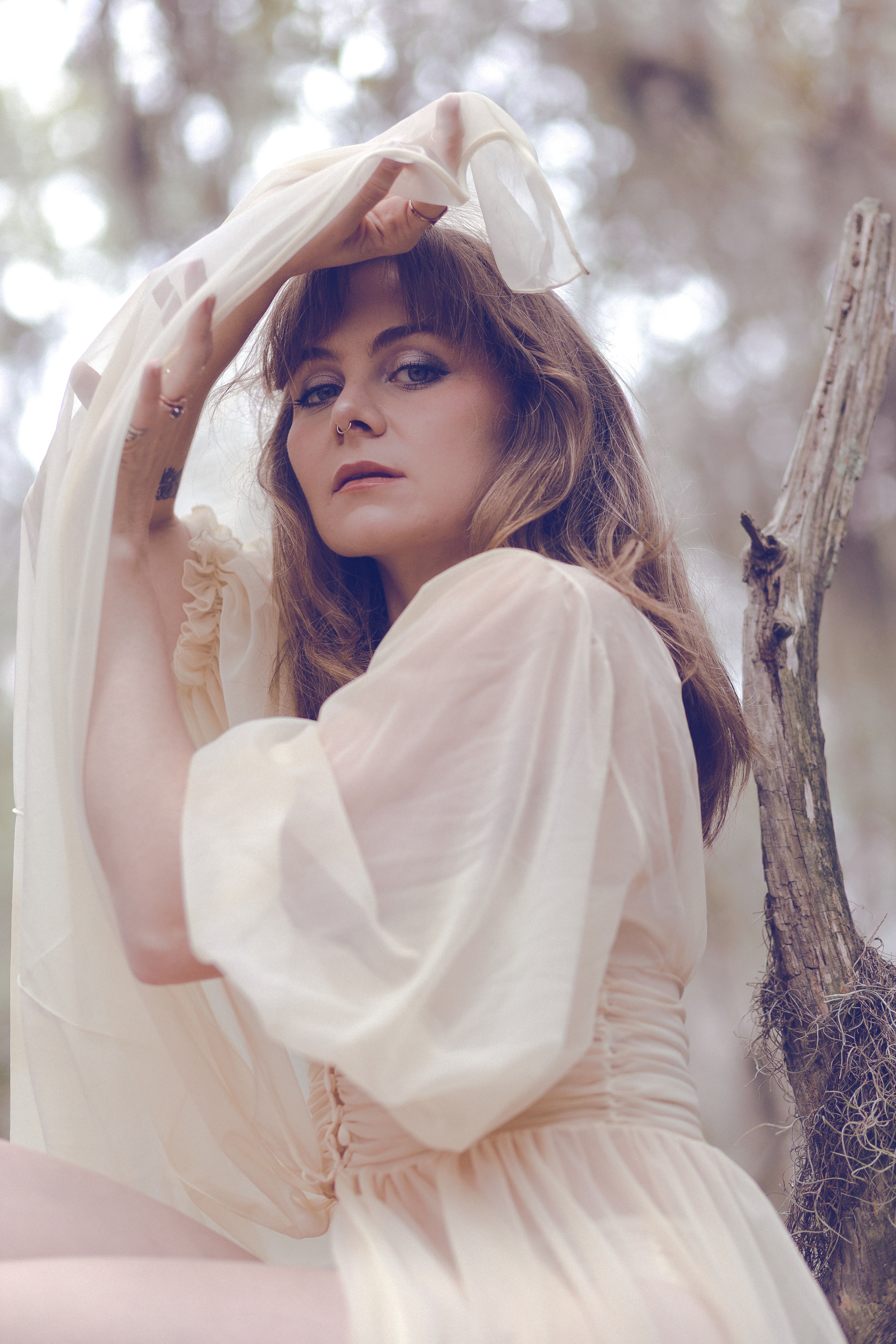 Woman in Dress Posing in Summer Forest · Free Stock Photo