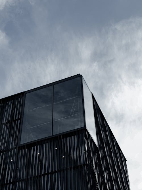 Low Angle View of a Modern Building Facade 