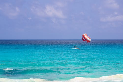 People on Motorboat with Parachute