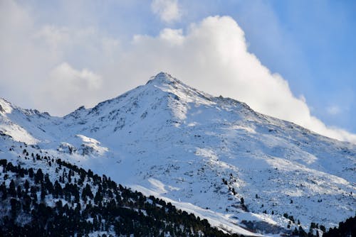 Mountain in Snow in Wild Landscape
