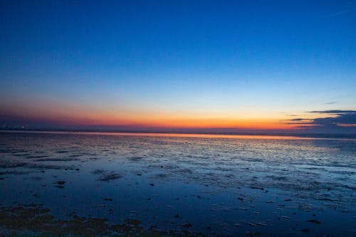 Foto profissional grátis de mar de wadden, Mar do Norte, noite-céu