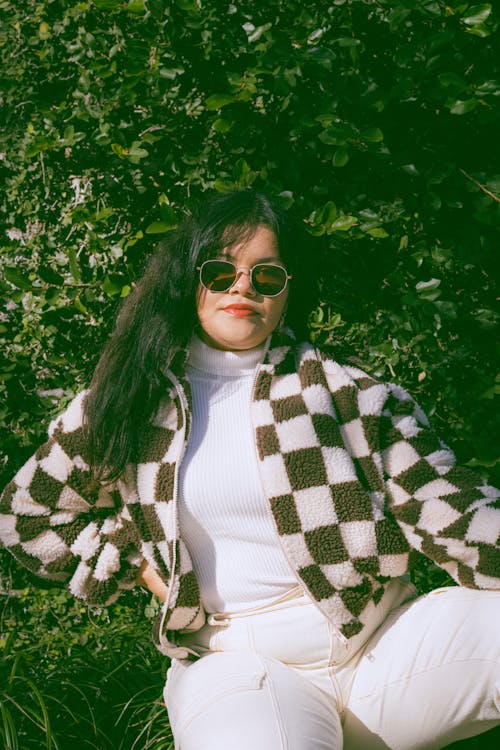 Portrait of a Brunette Wearing Sunglasses 